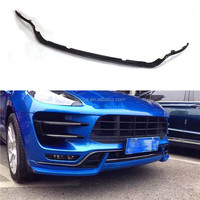 Bande de lame pour pare-choc avant en Fiber de carbone, moulage du vernis, panneau de vernis, décoration, bande de couteaux d'air pour Porsche Macan Turbo 2014 — 2018