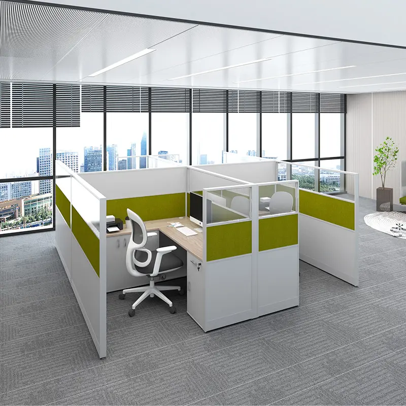 Văn phòng hiện đại cubicles bàn làm việc đồ nội thất văn phòng 2 4 6 8 người nhân viên bàn gỗ Máy Trạm