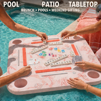Table de Mahjong Flottante pour Filles, Tapis en Mousse EVA Multi-Jeu, Tapis de Piscine pour Mahjong Américain, Rummy et Cartes Imperméables
