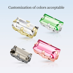 Advanced Quality Sew-on Fancy Stone <strong>Machine</strong> <strong>Cut</strong> Crystal Glass Stones Bead Rectangle Shape Bling Strass <strong>Gem</strong> With Claw Setting - Product Image 3