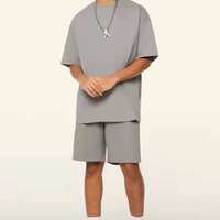 Ensemble de survêtements sportifs décontractés unisexes de haute qualité personnalisables, 2 pièces (t-shirts et shorts), pour l'été, la gym, vêtements de sport vierges pour hommes