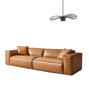 Gute Qualität Großes amerikanisches Sofa U-förmiges Leders ofa Armlehne Wohnzimmer Sofa Villa Sofas