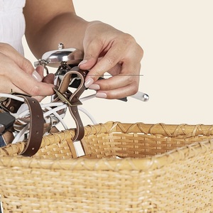 Huang Tu-cesta de ratán para bicicleta, cesta <span class=keywords><strong>grande</strong></span> de plástico de mimbre, bambú - Product Image 4