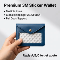 Dompet Kulit Lipat Dua dengan Sulaman Jarum untuk Pria, Bordir Buatan Tangan, Logo Kustom, Desain Ramping, Mewah, Hadiah Tahun Baru, Hari Ayah, Thanksgiving