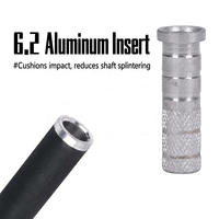 HT Vente Directe Usine HUANTU Insert de Flèche en Aluminium 6,2 mm pour Tige en Carbone, Lame Légère, Entretoise de Plume de 4,5 cm de Longueur