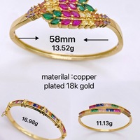 Nouveau Bracelet Moderne Bohème en Cuivre Plaqué Or 18K avec Zircon Arc-en-ciel, Idéal pour Fêtes, Fiançailles et Anniversaires