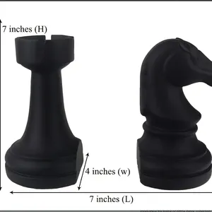 Ensemble d'échecs de château de chevalier noir matériau en résine peint à la main Art Design finition mate décor à la maison pour l'étude et les salons - Product Image 6