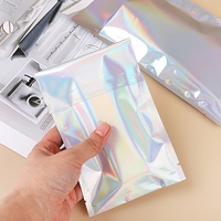 Artisanat d'emballage flexible, sac holographique auto-adhésif, sacs d'emballage hologramme pour ensemble de maquillage