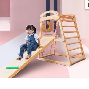 Wooden Climbing <b>Frame</b> Indoor Play Structure For Kids With Rings And Ladder Unisex Toy - Product Image 4
