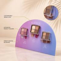 Support de présentation de maquillage en acrylique pliable semi-circulaire dégradé personnalisé de 3 mm pour comptoir/bureau, présentoir de palette de fards à paupières