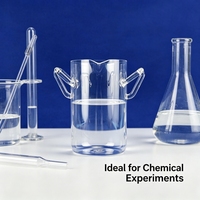 Bécher en quartz SiO2 résistant aux hautes températures, à double poignée, pour usage en laboratoire et industriel, directement de l'usine