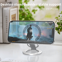 Support de téléphone magnétique flexible en alliage, avec logo personnalisé OEM/ODM, pour bureau, avec anneau de maintien et support réglable en hauteur, directement de l'usine