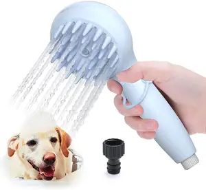 Pet Shampoo Dispenser Grooming Silicone Pet Shower Brush Cat Dog Bath Massage Brush