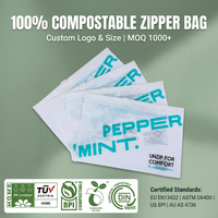 Sacs à fermeture éclair personnalisés en PLA PBAT biodégradable et compostable, finition mate givrée, impression de logo pour l'emballage de vêtements