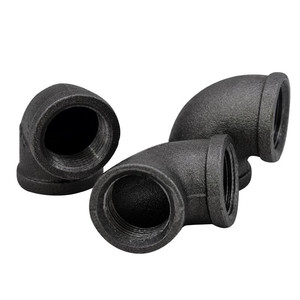 Raccords de tuyauterie en métal en fonte malléable noire naturelle 1/<span class=keywords><strong>2</strong></span> pouces rétro industriel décor à la maison meubles étagères support - Product Image 2