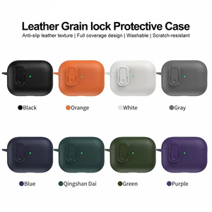Custodia Protettiva in Pelle con Chiusura per <span class=keywords><strong>Airpods</strong></span> Pro 3 2, <span class=keywords><strong>Cover</strong></span> Antiurto per <span class=keywords><strong>Airpods</strong></span> 4 3 2 con Texture in Pelle e Chiusura a Lucchetto - Product Image 6