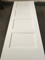 Vente directe d'usine - Porte intérieure pré-montée à 4 panneaux, en bois massif, apprêtée blanche, style Shaker