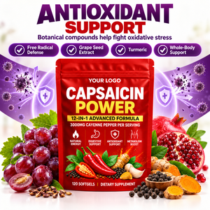 Cápsulas Blandas de Ginseng y Capsaicina, Fórmula Limpia, Vegana, Sin Gluten, Apoyo Antioxidante, Promueve la Digestión, Venta al Por Mayor de Fábrica OEM ODM - Product Image 3
