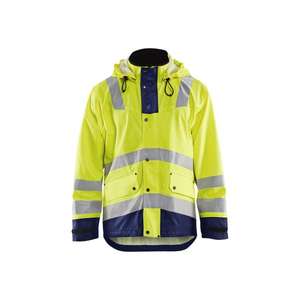 BLAKLADER - 430220033389XXXL Chaqueta de lluvia Hi-Vis Nivel 2 Amarillo/Azul marino-EAN 7330509570487 PROTECCIÓN PARA TODO TIEMPO - Product Image 1