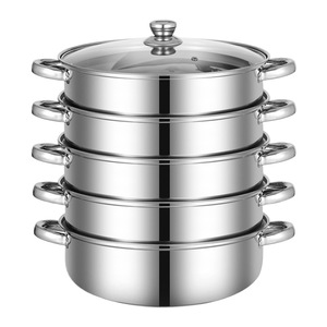Vaporiera per Baozi in Acciaio Inossidabile Rinforzato a Tre Strati, per Uso Domestico, Compatibile con Piani Cottura a Induzione e Fornelli a Gas, Cina - Product Image 1