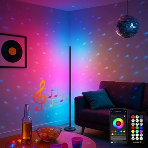Nouvelle Lampe d'Angle LED RGBIC Intelligente 2026 avec Application et Télécommande, Synchronisation Musicale, Changement Dynamique de Couleurs, Lampe de Sol d'Angle pour Gaming - Product Image 4