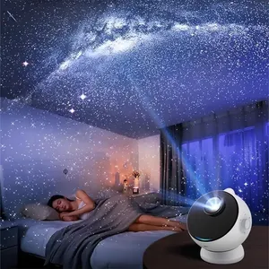 New Design 360 Rotatable Romantic Galaxy Star Projection Lamp with BT Speaker HD Focus Wireless Starry Sky Projector Night Light