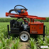 Plateforme de forage de puits d'eau profonde portable sur roues, 100m 200m, pompe à boue, compresseur d'air, plateforme de forage hydraulique de roche