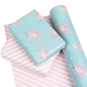 Top Reversible Mermaid <b>Paper</b> Gift <b>Wrapping</b> <b>Paper</b> <b>Roll</b> Happy <b>Birthday</b> <b>Paper</b> For Florists - Product Image 1