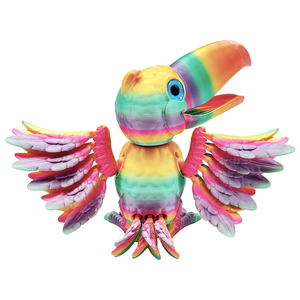 Figura Articulada de Tucán Impresa en 3D con Ojos de Cristal, Articulaciones Móviles, Juguete Antiestrés, Decoración de Escritorio, Regalo de Aves para Aliviar el Estrés, Unisex, Edades 7+ - Product Image 6