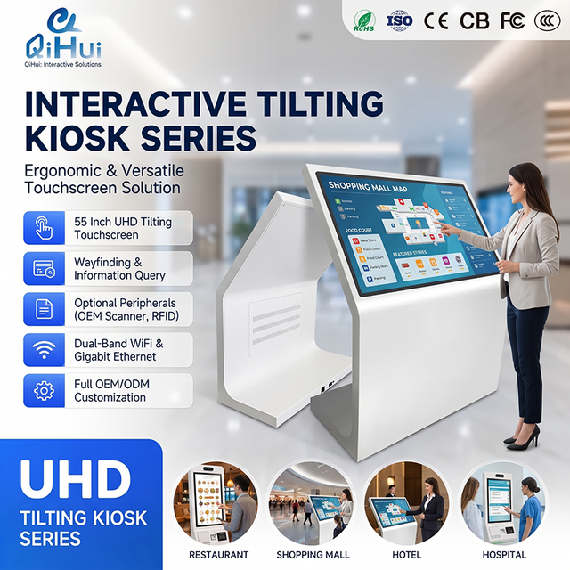 55 Inch Monitor Touch Interactive Wayfinding Kiosk Floor Standing Digital Signage Terminal Mall Directory Information Display
