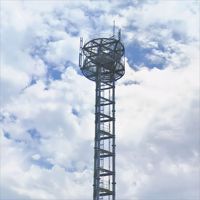 Tour de télécommunication galvanisée à chaud, mât d'antenne de 40 m, tour tubulaire en acier à 3 pieds pour la couverture des réseaux ruraux
