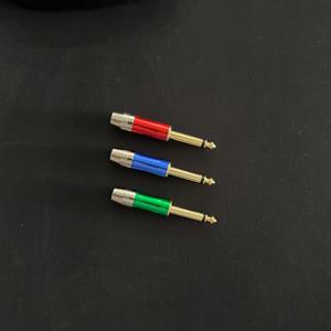 Conector Mono de 6.35mm con Doble Núcleo para Micrófono, Montaje en Panel de 6mm, Aislamiento Rojo y Azul, Chapado en Oro - Product Image 2