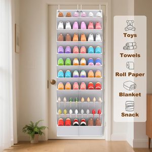 Over The Door Shoe Organizer 20 Pockets Hanging <b>Storage</b> <b>Rack</b> For Closet Shoes Holder Rectangle Hook Type - Product Image 6