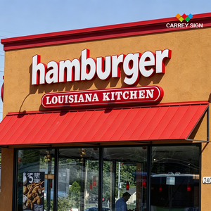 Insegna LED Personalizzata Carrey per Attività Commerciali, Ristoranti, Negozi, Hamburgerie, Esterni, Impermeabile, con Design Gratuito, Logo 3D per Pubblicità - Product Image 1