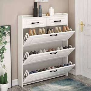 Armoire à chaussures blanche d'entrée étroit, étagère Simple à plusieurs niveaux, rotatif, présentoir à chaussures, armoire de rangement pour enfants, 1 pièce - Product Image 5
