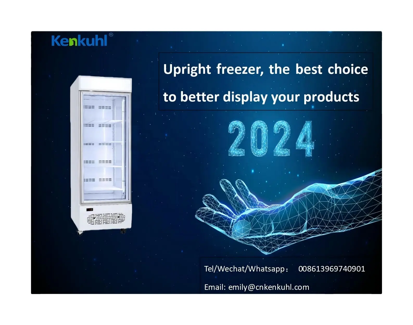 Adesivi per refrigeratore per frigorifero con display verticale per gelato con piccolo gelato e gelato Kenkuhl