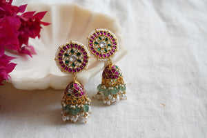 Boucles d'oreilles pendantes Kundan Jhumki Polki Kundan, boucles d'oreilles Charm Chandabali, fabrication artisanale, produit en vrac, personnalisable - Product Image 3