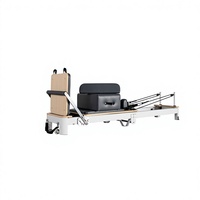 Reformer Pilates pliable en alliage d'aluminium durable et réglable, lit de rééducation multifonctionnel pour usage commercial et domestique