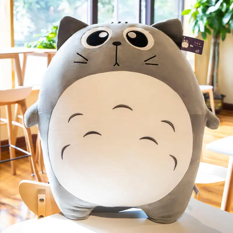 Totoro peluş bebek japon tv film karakter yumuşak oyuncak yastıklar sevimli şeyler doldurulmuş hayvanlar tv izlemek için yatak