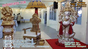 Decoración Metálica de Entrada con Temática India de Ganesha y Elefante para Bodas Hindúes, Estilo Moderno, Tamaño Personalizado y Ligera - Product Image 3