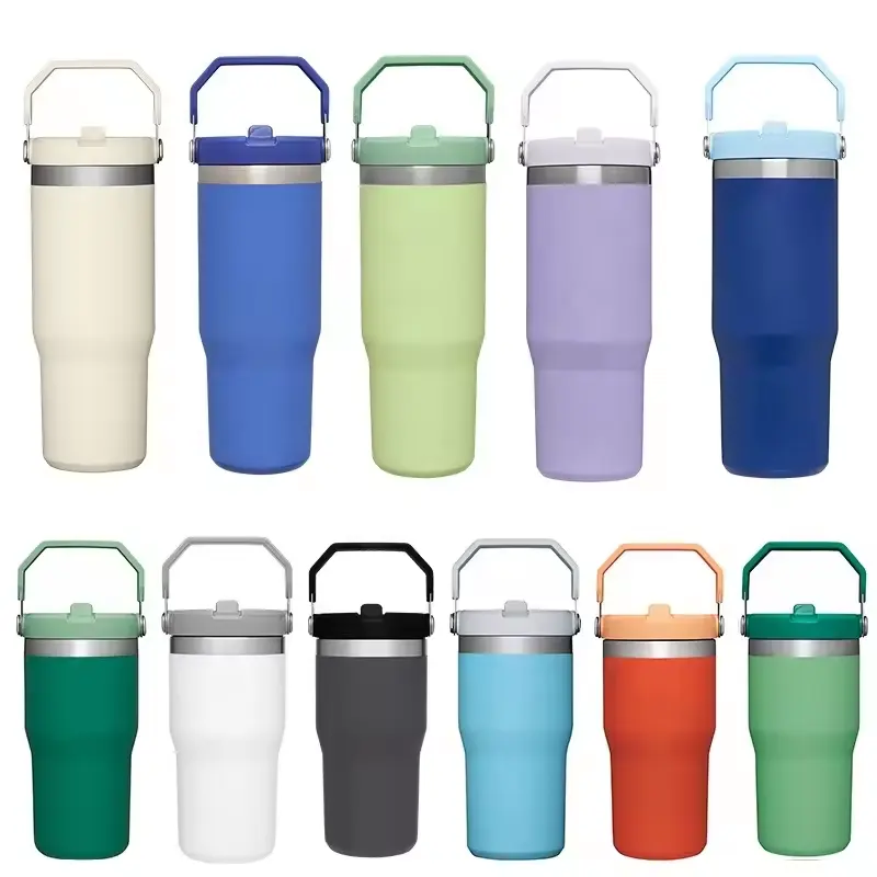 2024 nóng bán tùy chỉnh 30oz phiêu lưu quencher H2.0 Ice Flow rơm du lịch cốc xe Mug với rơm chống rò rỉ lật