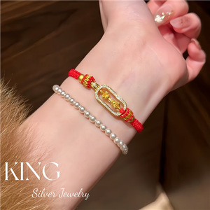 Pulsera de Plata S925 con Cierre en Forma de Candado, Chapada en Oro, Diseño de Cuerda Trenzada, Joyería Unisex para Regalo - Product Image 5