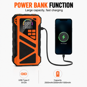 Portable Jump Starter Tire Inflator 150PSI 12V <b>Car</b> Battery Booster with LCD Display LED Light Power Bank Air Compressor OEM ODM - Product Image 5