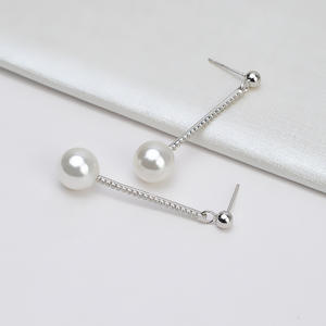 Pendientes de Perlas de Plata S925 con Cadena Larga de 2cm y 5cm, Accesorios para DIY, Base Vacía, Diseño de Borla de Lujo 932 - Product Image 2