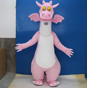 Funtoys MOQ 1 PCS Giant customized cartoon dragon mascot dinosaur costume Hot selling cartoon pink dragon mascot