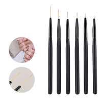 6 pièces beauté des ongles extrême mince doublure en Nylon Nail Art dessin au trait stylo ensemble Nail Art brosse stylo ensemble