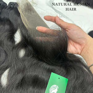 Perruque en cheveux humains avec fermeture en dentelle frontale HD, design tendance, couleur noire naturelle, prix de gros - Product Image 1