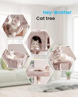 Tour à chat écologique de style classique à 4 niveaux, condo pour chat d'intérieur, grand hamac, poteaux à gratter recouverts de sisal, carton en bois