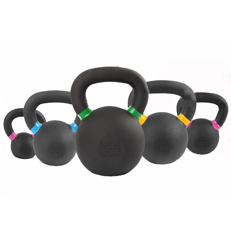 8kg12kg16kg28kg32kgPersonalizado Kettlebell Chuông Ấm 40Kg 10Kg 14 Kg Chuông Ấm Bằng Gang Phủ Bột