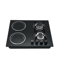 Table de cuisson à gaz moderne à quatre brûleurs, compatible GPL, classe B, économe en énergie, encastrable, surface en verre trempé, fonctionnement sur batterie, facile à utiliser
